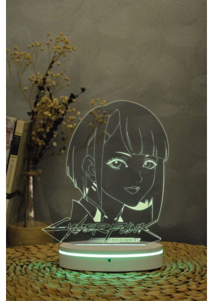 Lucy , Cyberpunk - 3 Boyutlu 16 Renk Dekoratif Gece Lambası 3d indirimleri