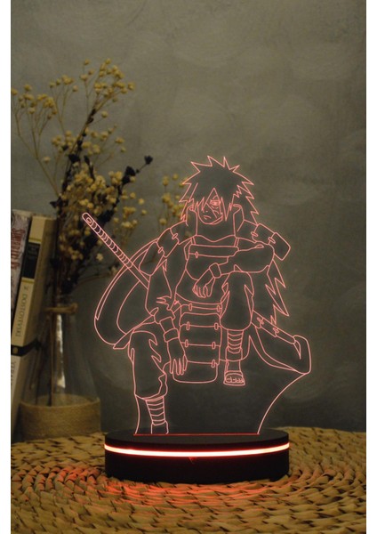 Uchiha Madara , Naruto - 3 Boyutlu 16 Renk Dekoratif Gece Lambası 3d