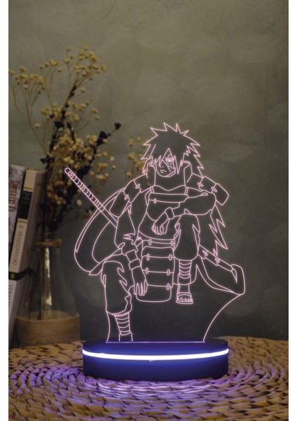 Uchiha Madara , Naruto - 3 Boyutlu 16 Renk Dekoratif Gece Lambası 3d modelleri