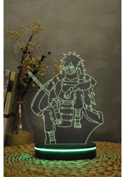 Uchiha Madara , Naruto - 3 Boyutlu 16 Renk Dekoratif Gece Lambası 3d indirimleri