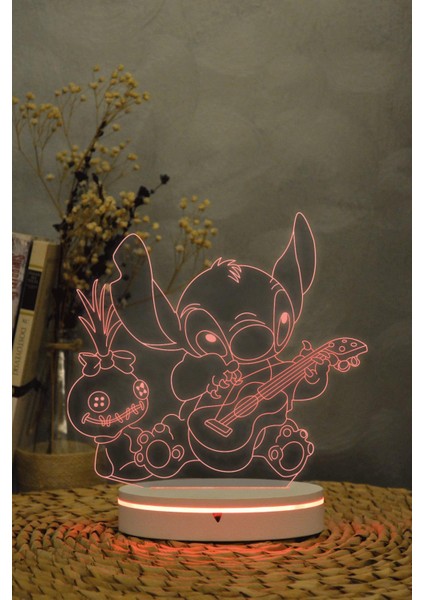 Stitch , Lilo & Stitch - 3 Boyutlu 16 Renk Dekoratif Gece Lambası 3d fiyatları