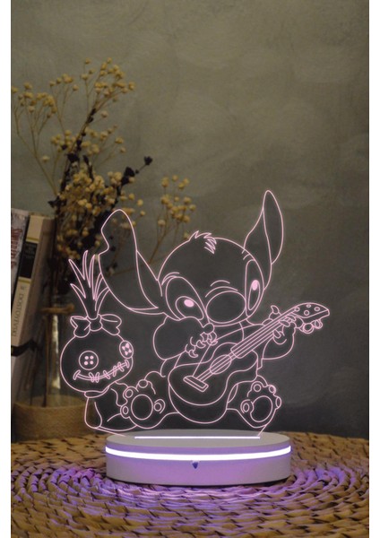 Stitch , Lilo & Stitch - 3 Boyutlu 16 Renk Dekoratif Gece Lambası 3d modelleri