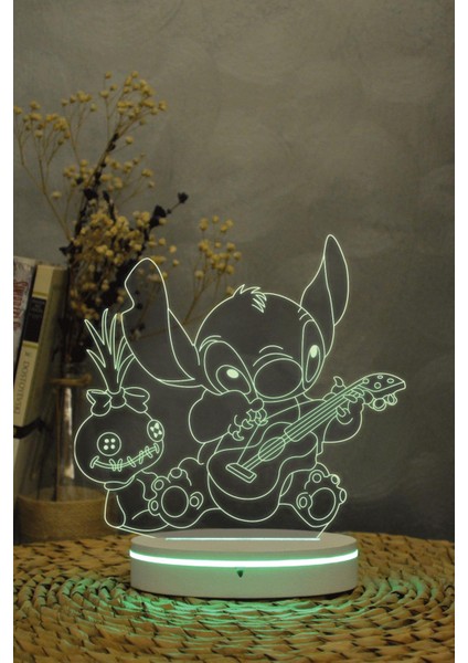 Stitch , Lilo & Stitch - 3 Boyutlu 16 Renk Dekoratif Gece Lambası 3d indirimleri