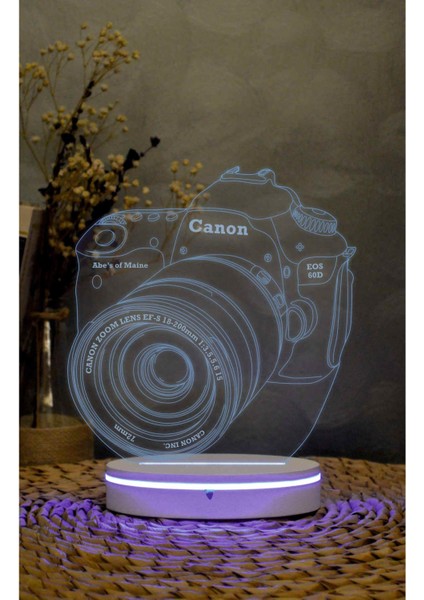 Kamera Canon - 3 Boyutlu Led Lamba 16 Renk Dekoratif Anime Gece Lambası 3d