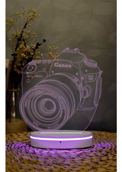 Kamera Canon - 3 Boyutlu Led Lamba 16 Renk Dekoratif Anime Gece Lambası 3d modelleri