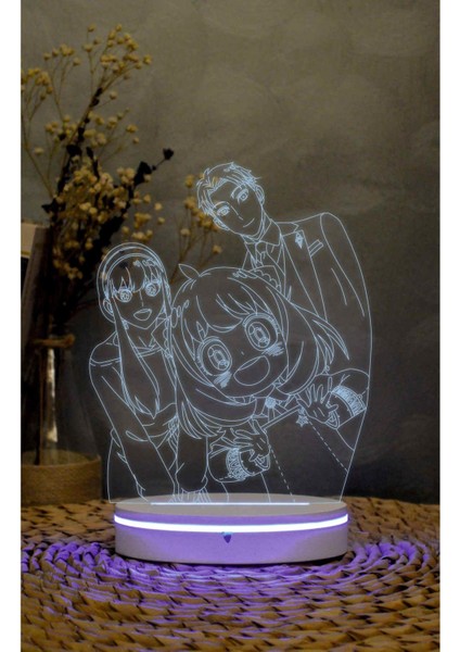 Spy X Family - 3 Boyutlu Led Lamba 16 Renk Dekoratif Anime Gece Lambası 3d