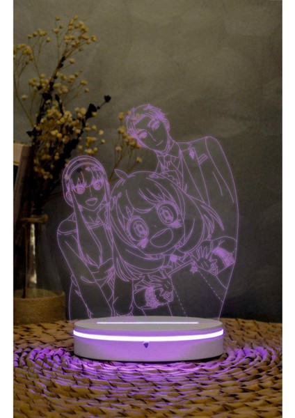 Spy X Family - 3 Boyutlu Led Lamba 16 Renk Dekoratif Anime Gece Lambası 3d