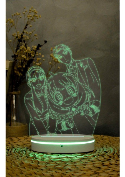 Spy X Family - 3 Boyutlu Led Lamba 16 Renk Dekoratif Anime Gece Lambası 3d