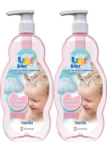 Bebek Kolay Tarama Saç ve Vücut Şampuanı 700ML (Pompalı) (2 Li Set)
