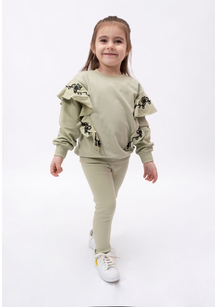 Galonlu Oversize Kesim Kız Çocuk Takım