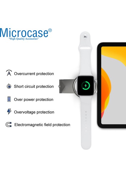 Apple Watch Series 10 42MM / 46 mm 2in1 Type-C&usb Manyetik Şarj Aygıtı AL2730 Beyaz