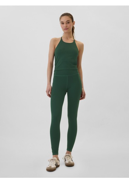 Kadın Koyu Yeşil Gapfit Studio Longline Sporcu Sütyeni