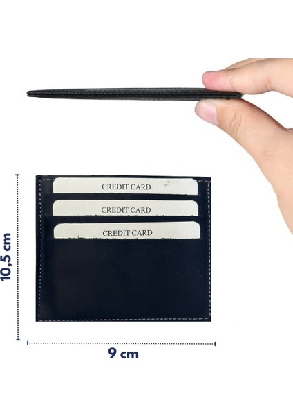 Deri Süper Ince Unisex Para Gözlü Kartlık, 6 Bölmeli Kartvizitlik 1 Adet