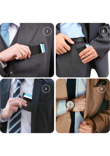 Deri Süper Ince Unisex Para Gözlü Kartlık, 6 Bölmeli Kartvizitlik 1 Adet fırsatları