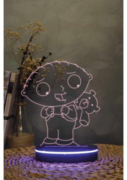 Stewie Griffin , Family Guy - 3 Boyutlu 16 Renk Dekoratif Gece Lambası 3d fırsatları