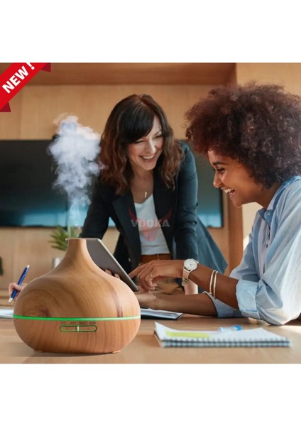 Uzaktan Kumandalı 550 ml Ultrasonik Aroma Difüzörü, LED ile Hava Nemlendirici, Siyah fırsatları