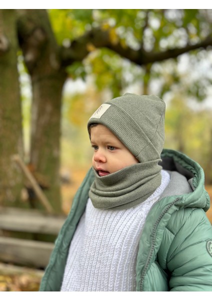 (1-5 Yaş) Çocuk Ribanalı %100 Pamuk Bere Boyunluk