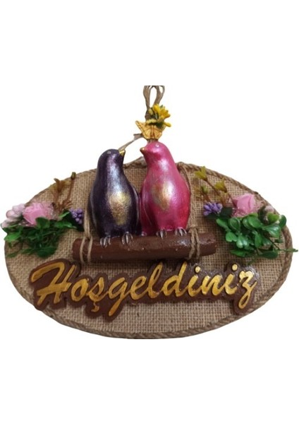 Kuş Tasarımlı Hoşgeldiniz Kapı Süsü