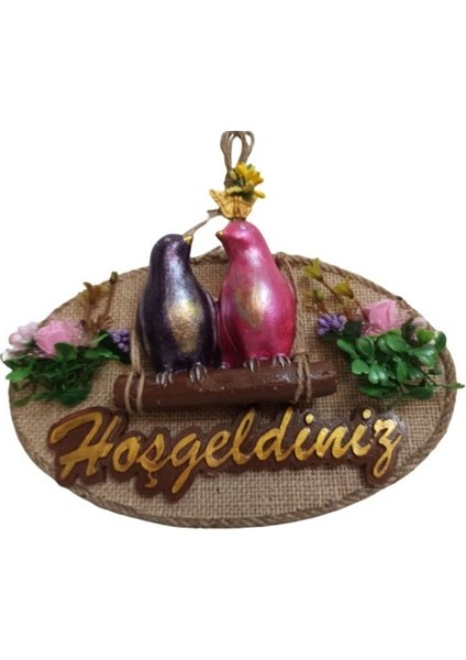 Kuş Tasarımlı Hoşgeldiniz Kapı Süsü