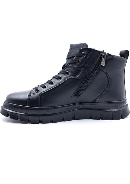 H24865D Derry Hakiki Deri Erkek Siyah Postal Bot modelleri