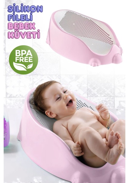Soft Bebek Küveti – Silikon Fileli Bebek Besleme ve Yıkama Banyo Küveti