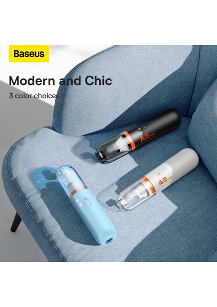 Baseus A2 Pro Araç Içi Şarjlı El Süpürgesi Taşınabilir 80W 6000PA Çift Kademeli Kablosuz Süpürge