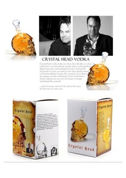 1000 Ml Crystal Head Kuru Kafa Içki Şişesi