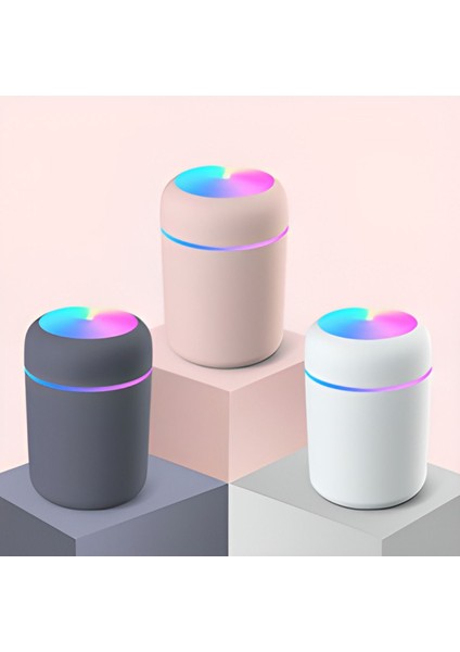 300ml Ultrasonik Hava Nemlendirici ve Aroma Difüzörü, Beyaz, 2 Yıl Garanti