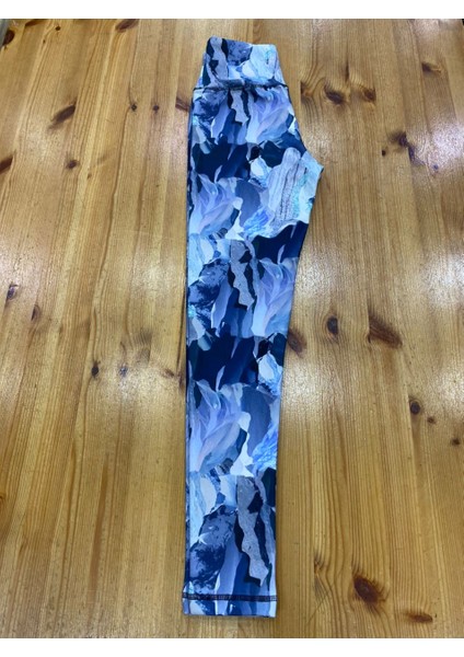 Mavi Beyaz Ebruli Desen Spor Tayt indirimleri