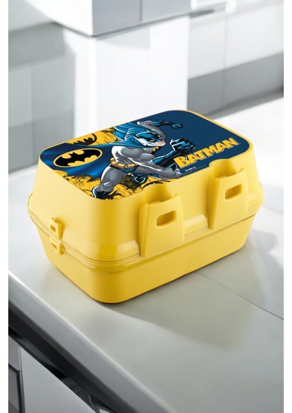 Lisanslı Batman 4 Bölmeli Kaşık Çatallı Beslenme Kutusu Kabı