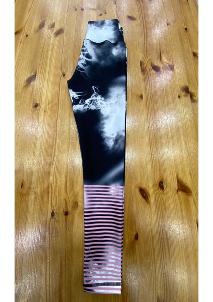 Paçası Çizgi Detaylı Duman Desen Spor Tayt fırsatları