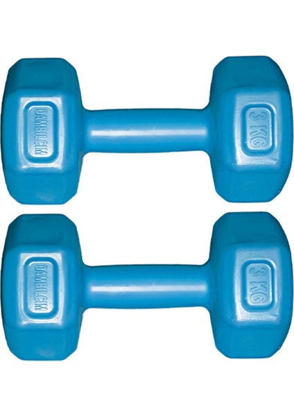 Tekno Trust Açık Mavi 3 kg x 2 Adet 6 kg Dambıl Seti 6 kg Dumbell Set
