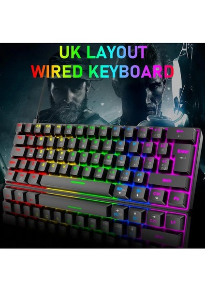 T60 Rgb Mekanik Siyah Klavye Mouse Hediyeli Kablolu Gaming Driverli Oyuncu Mini Klavye fırsatları