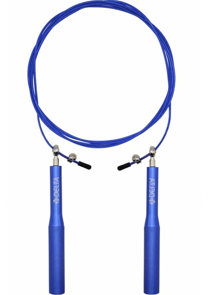 Hızlı Atlama İpi, Alüminyum Sap, Çelik Telli, Renk: Mavi, Türkiye Menşei