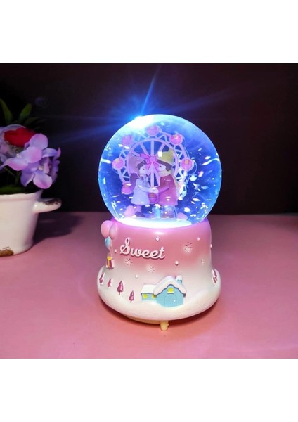 Dönme Dolap Önünde Sevgililer Büyük Boy Işıklı Müzikli Kar Küresi fiyatları