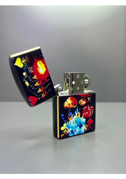 Zippo Model Lazer Baskı Benzinli Metal Çakmak