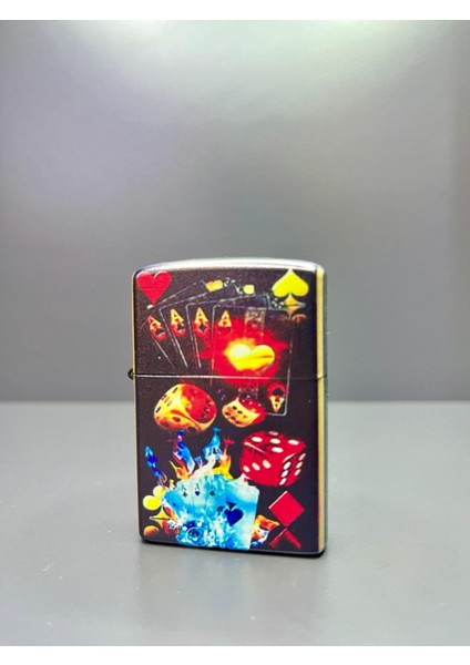Zippo Model Lazer Baskı Benzinli Metal Çakmak