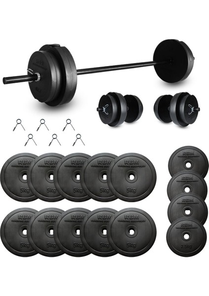 65 kg Dambıl Seti, Halter Seti ve Ağırlık Fitness Seti