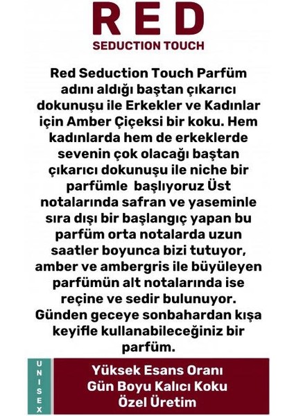 Green Path Red Seduction Touch Unisex Parfüm 50 ml