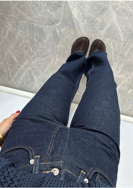 Yüksek Bel Straight Kadın Jean