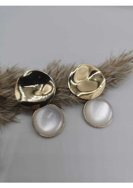 Özel Seri Oval Plaka Vintage Küpe