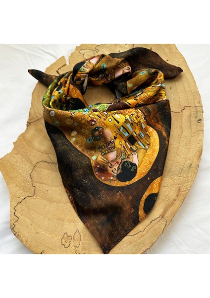 Klimt Kiss Desenli Fular (55 Cm*55 Cm) modelleri