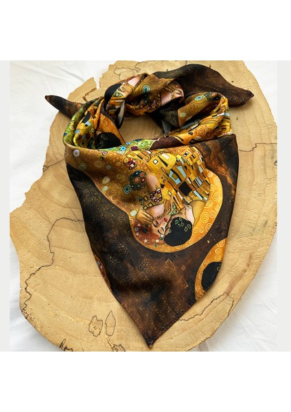 Klimt Kiss Desenli Fular (55 Cm*55 Cm) indirimleri