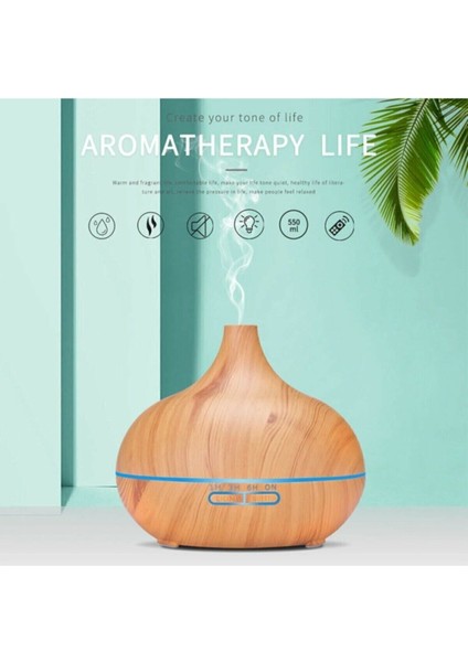 550ml Ultrasonik Hava Nemlendirici ve Aromaterapi Difüzörü, Kahverengi fiyatları
