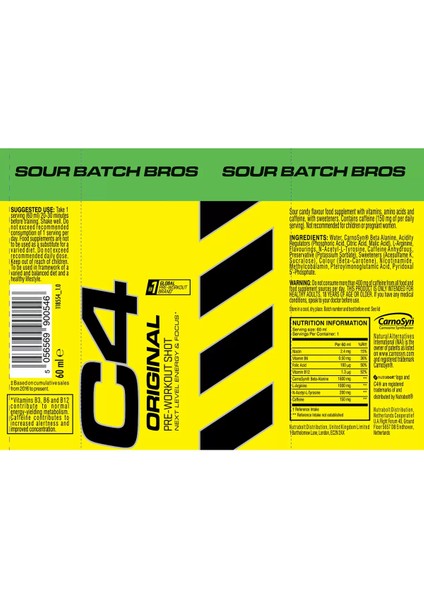 C4 Preworkout Shot 60 ml x 12 adet