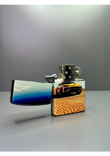 Zippo Model Lazer Baskı Benzinli Metal Çakmak