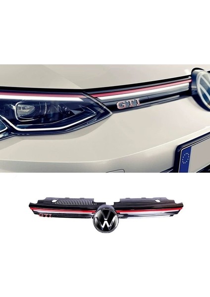 Vw golf 8 gti ön panjur ızgara ledli kırmızı şerit 2020+