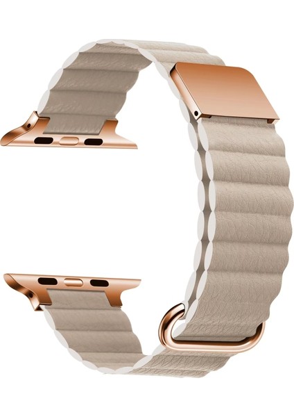 ​​​Watch 42MM Kordon Şık Manyetik Tokalı Pu Deri Strap Kayış KRD78