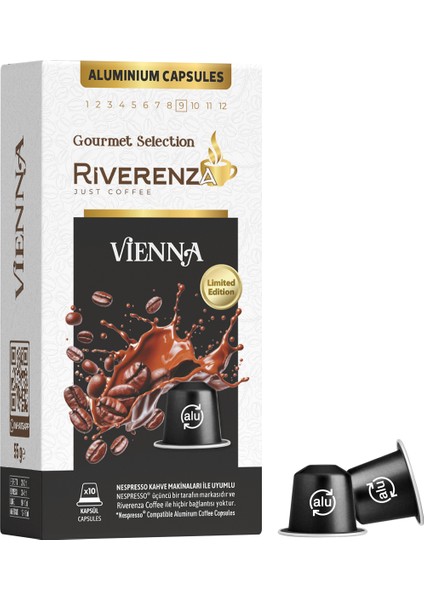 Limited Edition Gourmet Selection Nespresso Uyumlu Kapsül Kahve Vienna 10 Kapsül