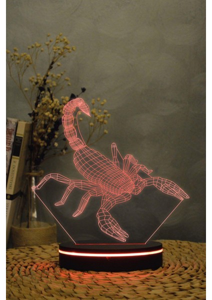 Akrep - 3 Boyutlu 16 Renk Dekoratif Gece Lambası 3d